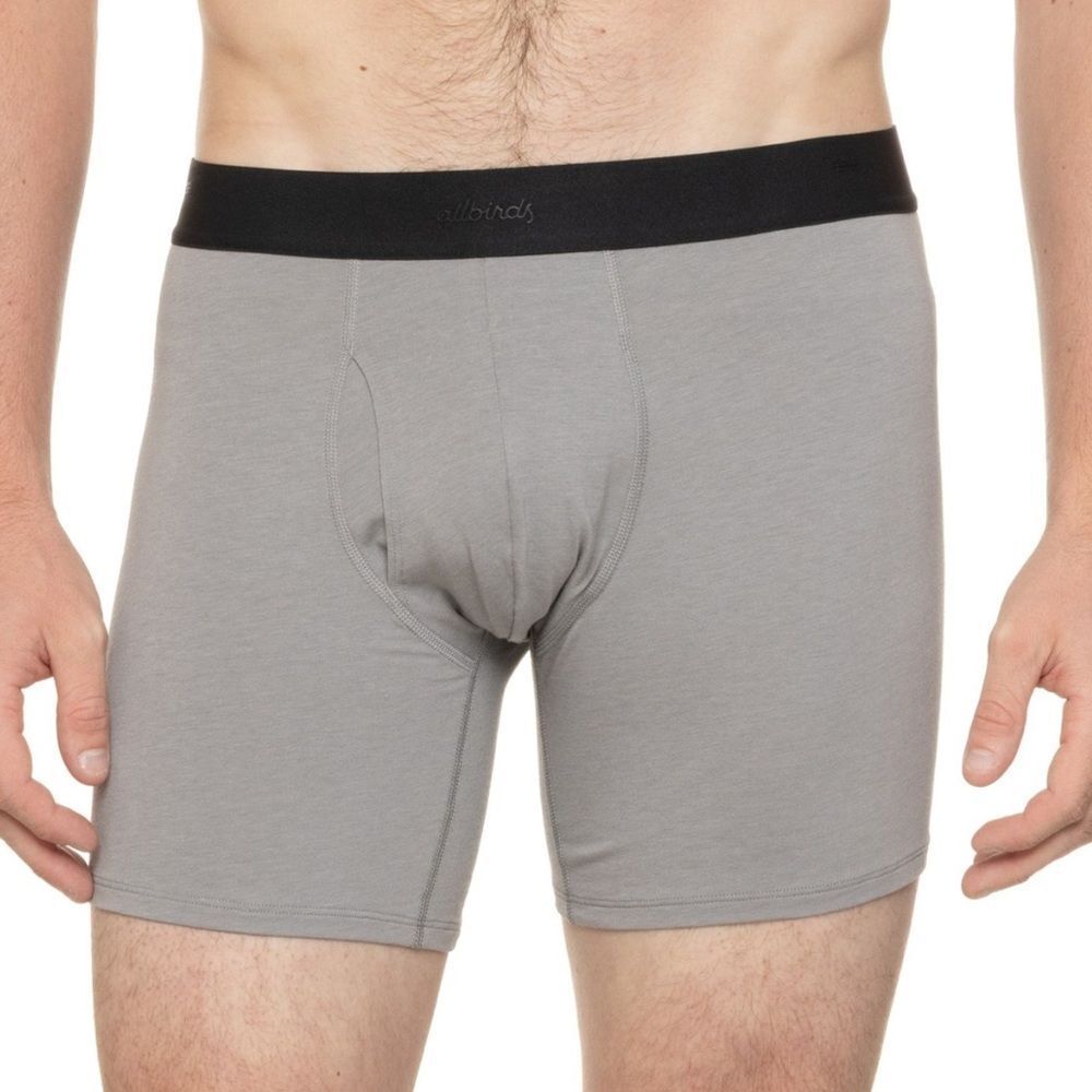 allbirds Gray Black Waistband Anytime Organic Cotton Boxer Brief 6” Inseam